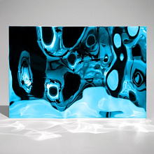 Декоративная нержавеющая сталь  3D Mirror Water Ripple Big Blue